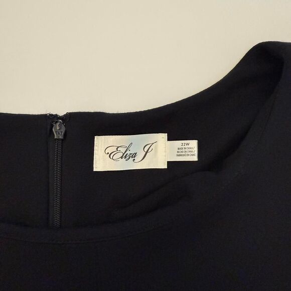 Eliza J Women's Fit & Flare Striped Dress in Black Size 22W Retro Cocktail Chic - Picture 5 of 6